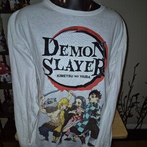 Demon Slayer Kimetsu No Yaiba Hot Topic Size XL White Long Sleeve Shirt
